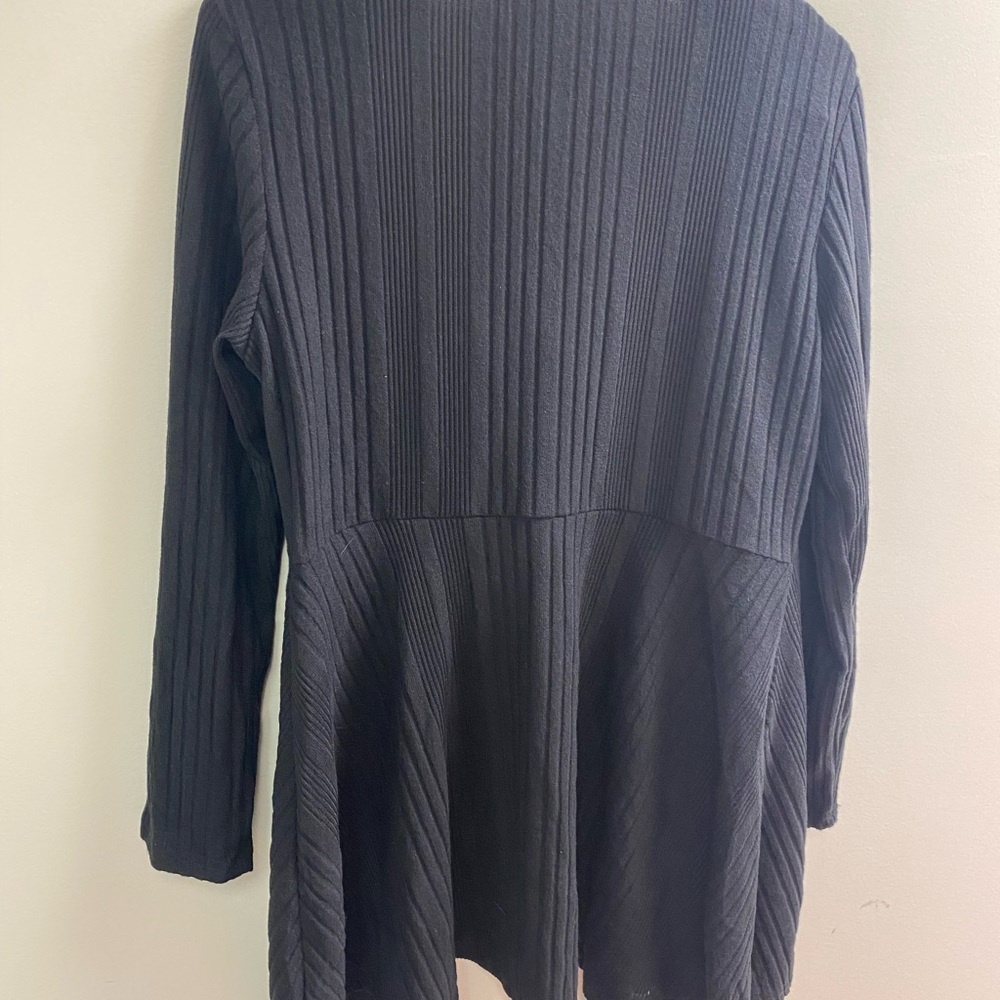 NWOT Black Ribbed Open Cardigan - Picture 3 of 5